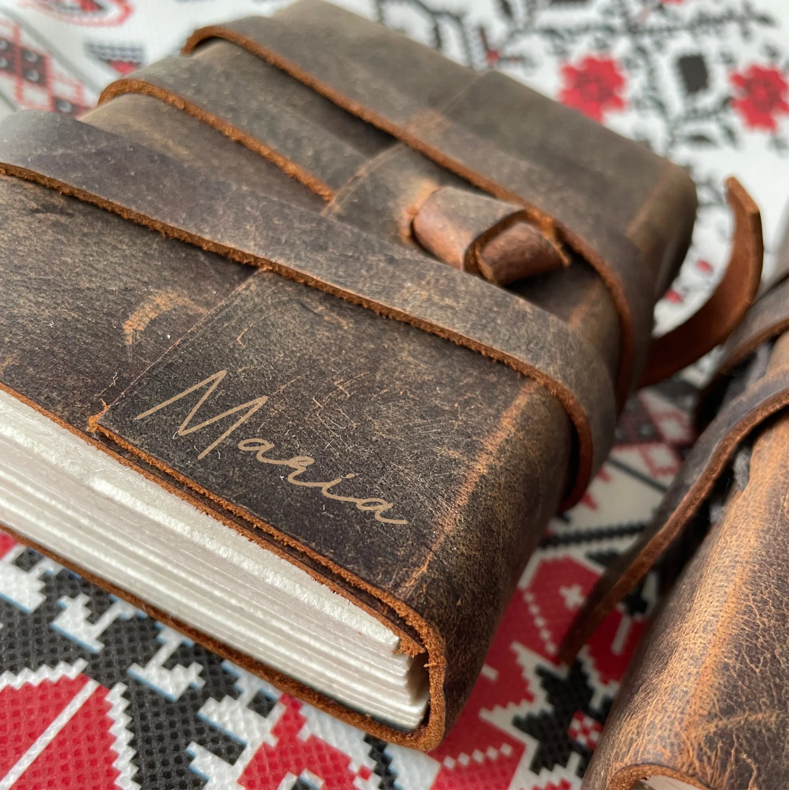 Custom Rustic Leather Journal Handmade Faded Personalized Notebook Custom Engraved Gift for Her Travel Journal Gift for Him Handmade Paper