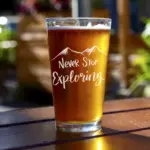 Engraved Explorer Whiskey, Wine, or Beer Glass - Adventurous Traveler Gift - Cabin, Mountain Vacation, or Trip Keepsake Gift