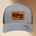 Engraved Farm Design Trucker Hat | Custom Adjustable Cap | Unique Farm Life Gift | Personalized Leather Patch Hat for Farmers