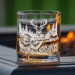 Hunting Engraved Glass – Custom Wine, Whiskey, or Beer Pint with Personalized Names, Dates or quotes of your liking Gift for Outdoors Lovers
