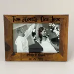 PERSONALIZED Picture Frame ENGRAVED Rustic Wood Custom Frame Photo 4x6, 5x7, 8x10 Wedding Engagement Family Gift Newborn Baby Shower Gift