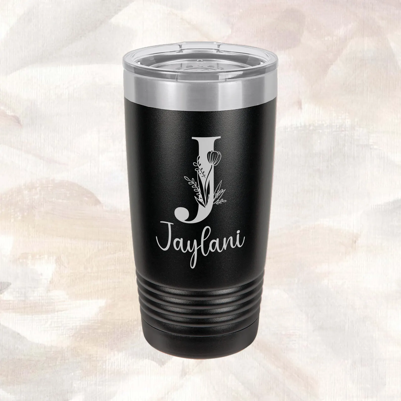 Personalized Floral Initial 20oz Tumbler With Custom Name| Unique Gift for Bridesmaids, Moms & Holidays Perfect Gift For Her Valentines Gift