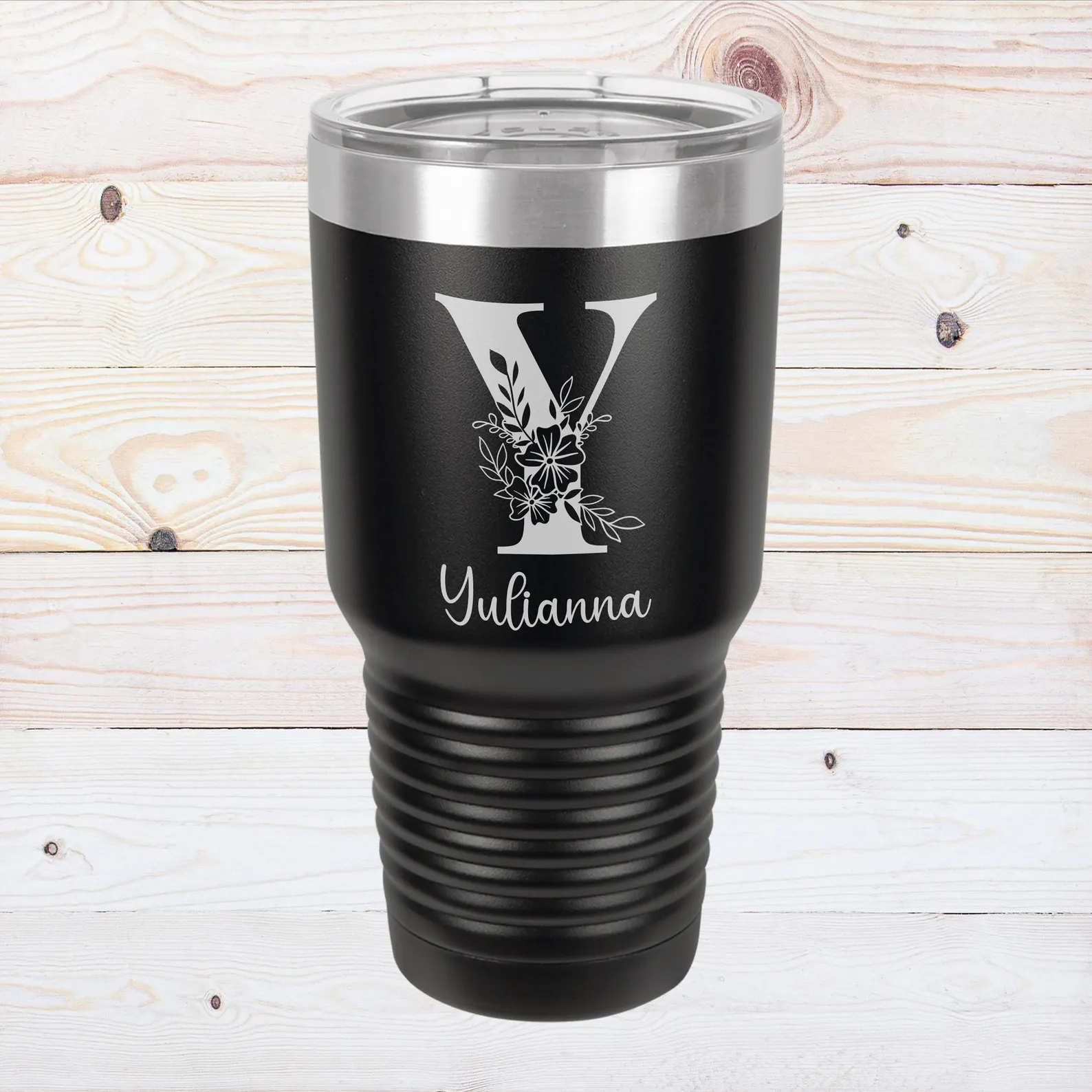 Personalized Floral Initial 30oz Tumbler With Custom Name| Unique Gift for Bridesmaids, Moms & Holidays Perfect Gift For Her Valentines Gift