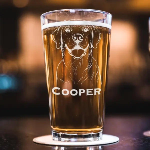 Personalized Labrador Face and Name Engraved on Glassware of your choice Whiskey, Beer Pint or Wine. Custom Gift For Dog Lovers - Image 2