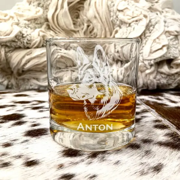 Personalized German Shepherd Engraved Whiskey, Wine or Beer Glass | Custom Dog Memorial Gift for Dog Moms, Dads & Dog Lovers | Pet Loss Gift - Image 2