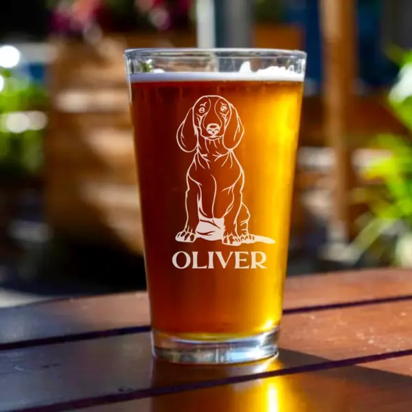 Personalized Dachshund Engraved Whiskey, Wine, or Beer Glass – Custom Dog Lover Gift – Etched Dachshund Silhouette Glassware, Dog Memorial - Image 2