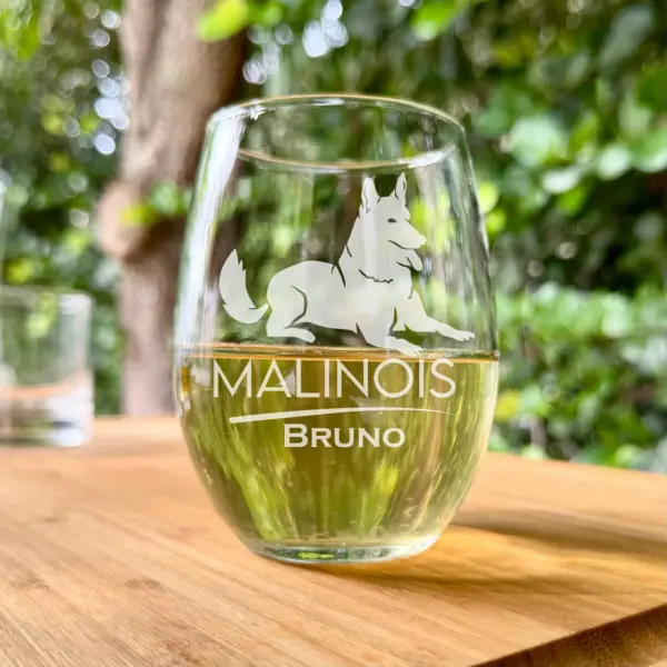 Personalized Belgian Malinois Dog Engraved Glass - Custom Whiskey, Wine, or Beer Glass - Pet Lover Gift, Dog Memorial, New Pet Gift - Image 2