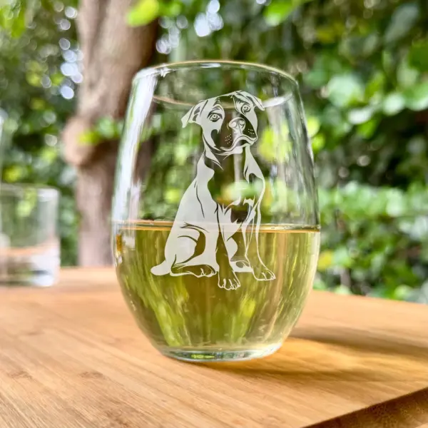 Personalized American Pitbull Engraved Glass - Custom Whiskey, Wine, or Beer Glass- Dog Lover Gift, Pet Memorial, Animal Lover, Housewarming - Image 2