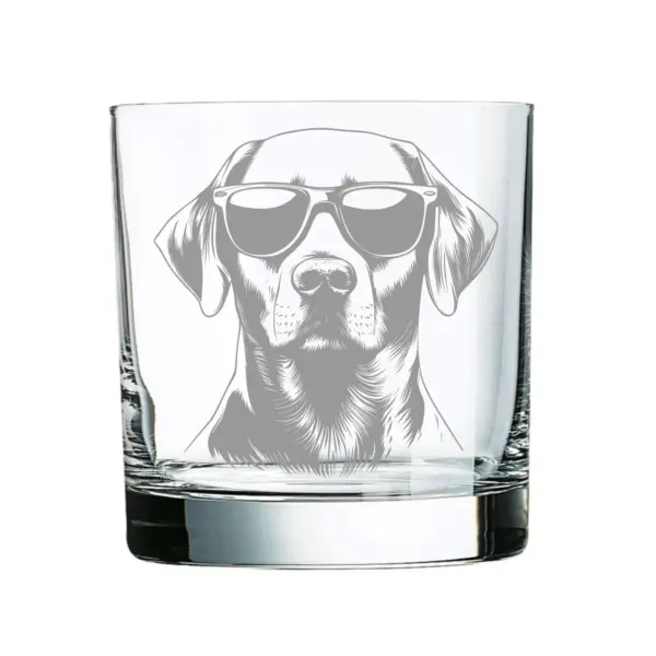 LABRADOR Dog ETCHED Cool Dog with Glasses Whiskey, Stemless Wine or Beer Pint Glass Personalized Lab Gift Custom Dog Labrador Glass Gift - Image 2