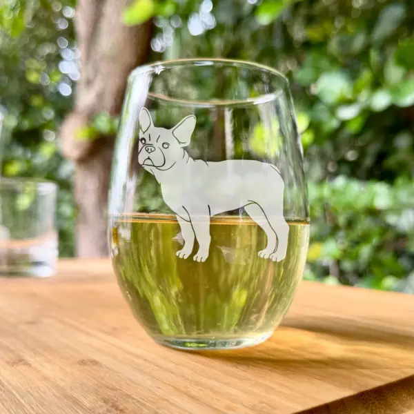 Custom Engraved French Bulldog Whiskey, Beer, or Wine Glass | Personalized Dog Memorial Gift | Pet Lover Keepsake | Dog Mom & Dad Gift - Image 2