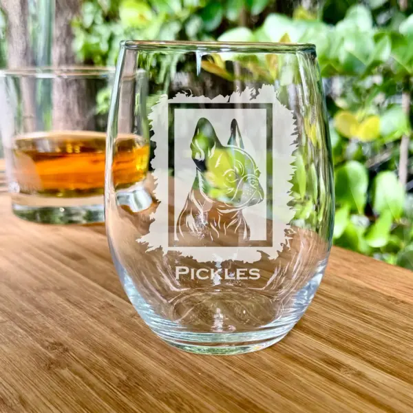 Personalized French Bulldog Engraved Whiskey, Beer, or Wine Glass | Custom Dog Memorial Gift | Dog Mom & Dad Gift | Pet Lover Keepsake - Image 2