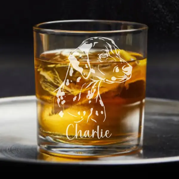 Personalized Dalmatian Dog Engraved Glass - Custom Whiskey, Wine, or Beer Glass | Pet Memorial, Dog Mom & Dad Gift, Perfect for Dog Lovers - Image 2