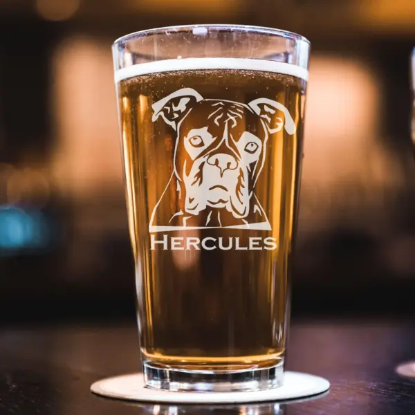 Personalized Boxer Dog Engraved Whiskey, Beer, or Wine Glass, Custom Dog Memorial Gift, Boxer Dog Mom & Dad Gift, New Pet Gift, Dog Lover - Image 2