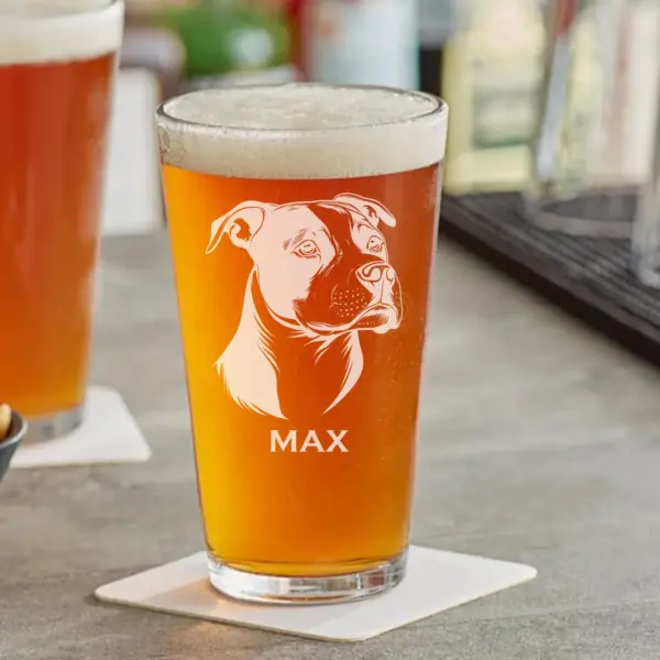 American Pitbull Personalized Engraved Glass - Custom Whiskey, Wine, or Beer Glass- Dog Lover Gift, Pet Memorial, Animal Lover, Dog Mom Gift - Image 2
