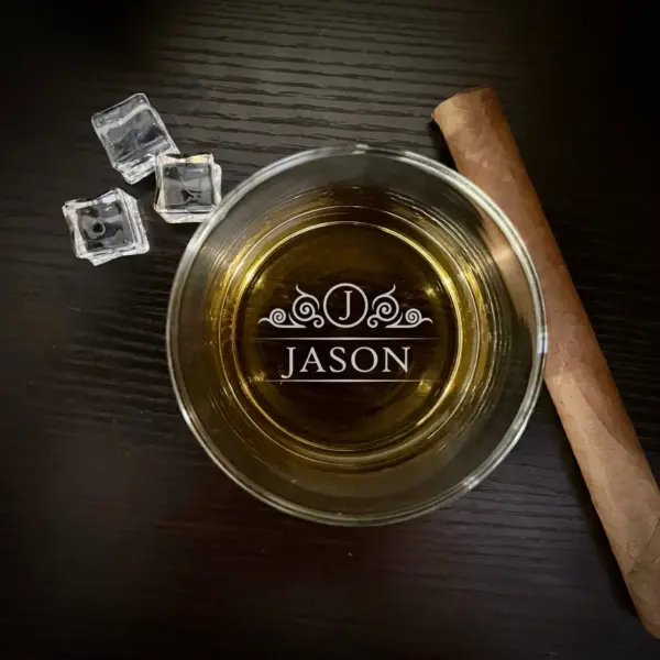 Custom Whiskey Glass Bottom or Side Engraving Personalized Gift for Him Birthday Gift for Dad Groomsman Wedding Retirement Engraved Glass - Image 2