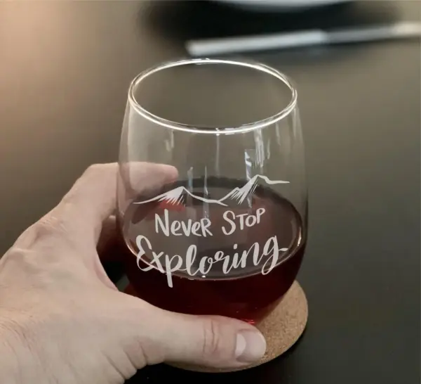 Engraved Explorer Whiskey, Wine, or Beer Glass - Adventurous Traveler Gift - Cabin, Mountain Vacation, or Trip Keepsake Gift - Image 2