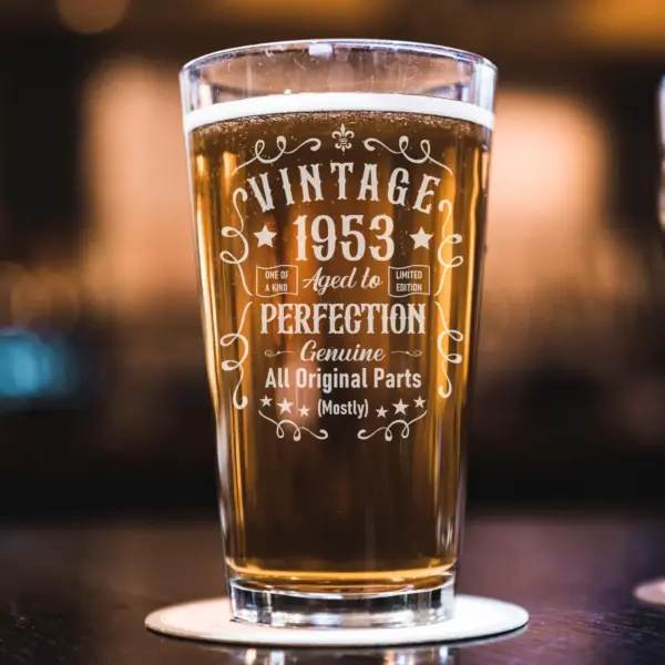 Personalized Vintage Aged to Perfection Whiskey Glass – Custom Engraved Birthday Gift for Him, Her, Dad, Husband, Friend, Beer or Wine Lover - Image 2