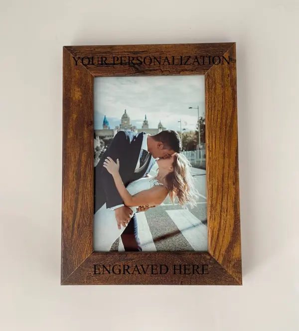 PERSONALIZED Picture Frame ENGRAVED Rustic Wood Custom Frame Photo 4x6, 5x7, 8x10 Wedding Engagement Family Gift Newborn Baby Shower Gift - Image 2