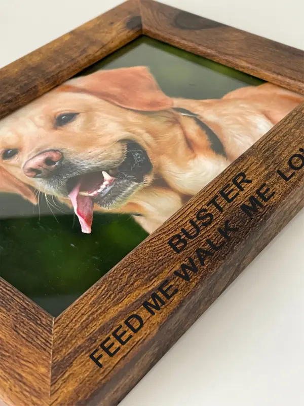 PERSONALIZED Dog Frame ENGRAVED Rustic Wood Custom Dog Picture Frame Photo 4x6 5x7 8x10 Pet Name Photo Frame Dog Memorial Gift Dog Dad - Image 3