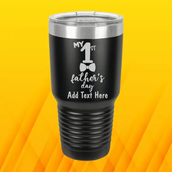 First Fathers Day Boy Personalized Engraved Tumbler One Year Daddy Gift for Him Father's Day 30 oz Insulated Tumbler Custom Dad Baby Gift - Image 3
