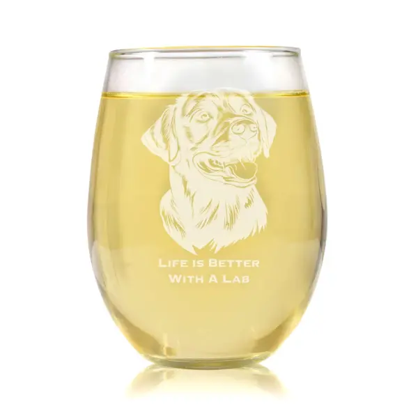 Personalized Labrador Face and Name Engraved on Glassware of your choice Whiskey, Beer Pint or Wine. Custom Gift For Dog Lovers - Image 3
