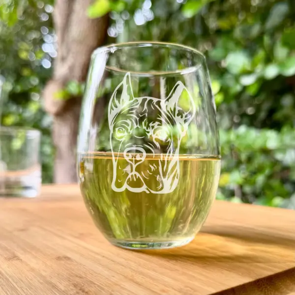 CANE Corso Dog ENGRAVED Whiskey Glass or Stemless Wine Glass Gift for Dog Mom New Pet Gift Dog Memorial Custom Cane Corso Glass Dog Dad - Image 2