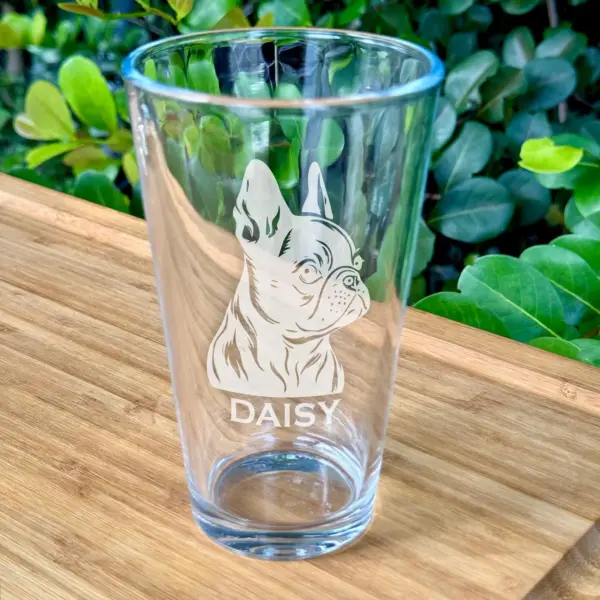 Custom FRENCH Bulldog Dog Etched Whiskey Glass or Stemless Wine Glass Memorial Dog Gift Engraved Personalized Dog Mom Gift Dog Dad Gift - Image 4