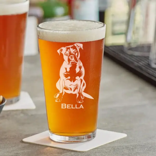 Personalized American Pitbull Engraved Glass - Custom Whiskey, Wine, or Beer Glass- Dog Lover Gift, Pet Memorial, Animal Lover, Housewarming - Image 3