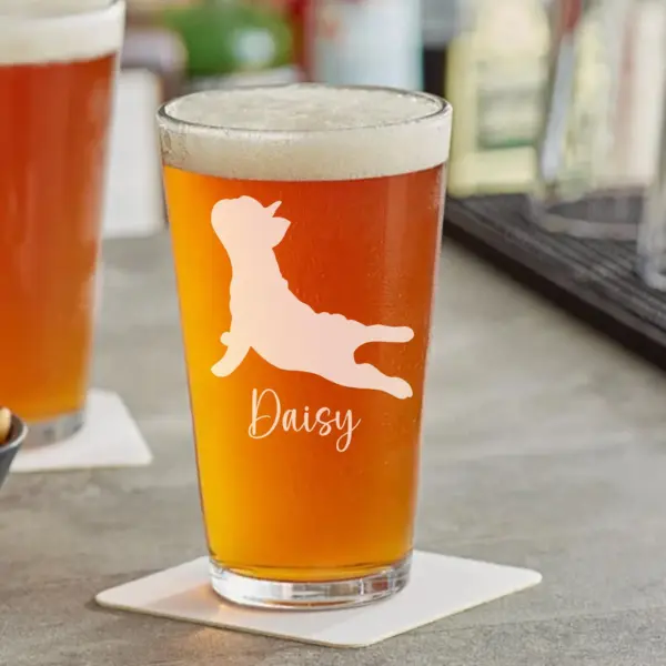 Custom Engraved French Bulldog Whiskey, Beer, or Wine Glass | Personalized Dog Memorial Gift | Pet Lover Keepsake | Dog Mom & Dad Glass Gift - Image 3