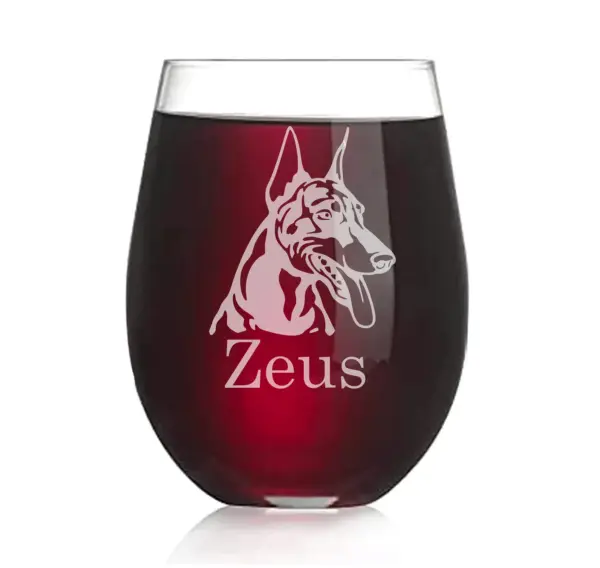 Custom Dog Engraved Stemless Wine Glass - Personalized Pet Lover Gift, Dog Mom Gift, Dog Dad Gift, Dog Memorial Gift, Custom Wine Glass - Image 3