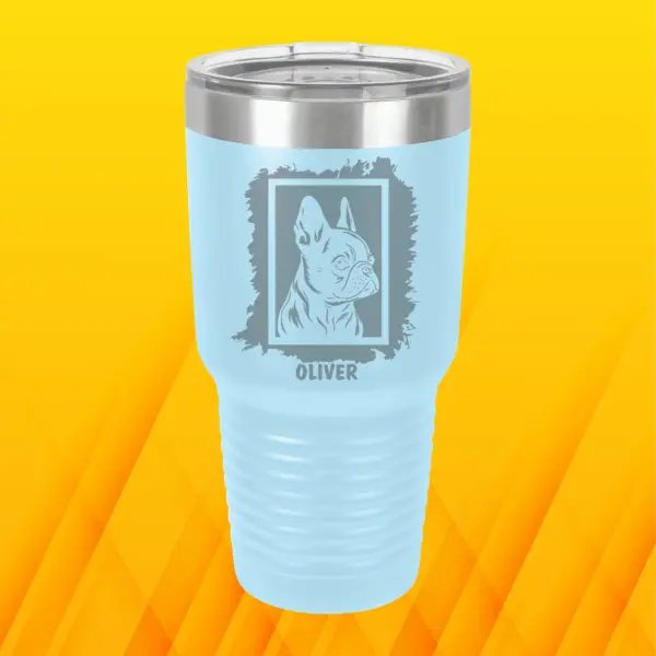 French Bulldog Engraved 30 oz Tumbler Custom Memorial Dog Gift Engraved Personalized Dog Mom Gift Dog Dad Gift Frenchie Tumbler for Her - Image 3