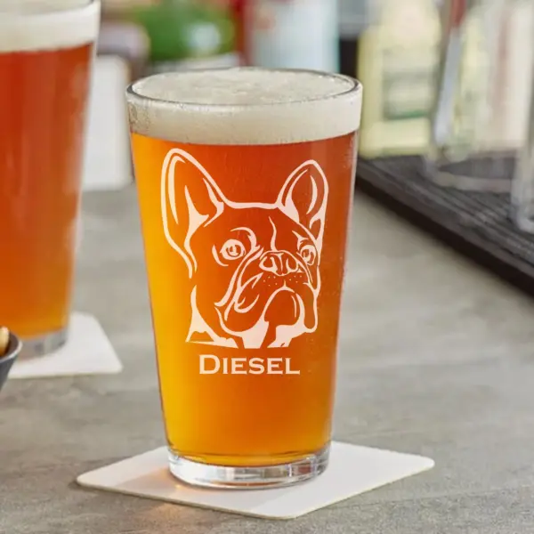 Personalized French Bulldog Engraved Glass Whiskey, Beer, or Wine Glass | Custom Dog Memorial Gift | Dog Mom & Dad Gift | Pet Lover Keepsake - Image 3