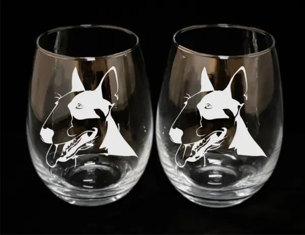 BULL TERRIER Face ENGRAVED on Stemless Wine Glasses, perfect for Dog Lover, New Puppy, Animal Lover, Homewarming, Birthday Gift - Image 3