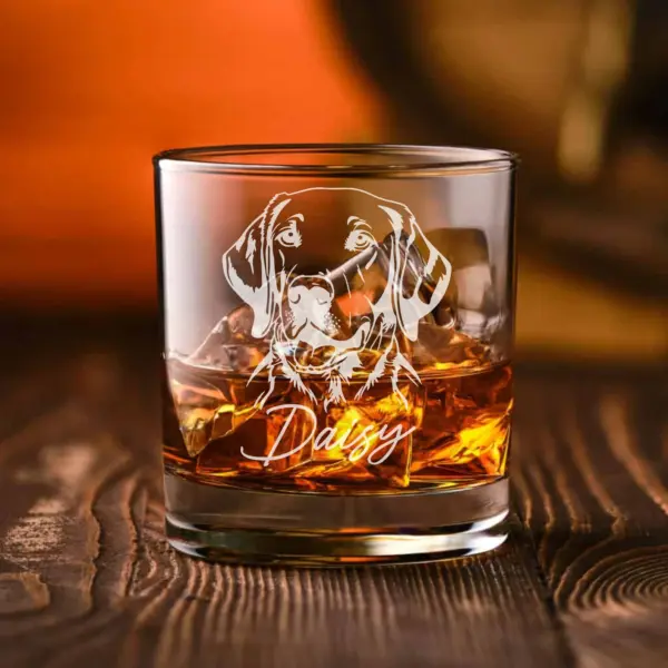 Custom Dog Engraved Whiskey Glass - Personalized Dog Rocks Glass - Dog Mom Gift, Dog Dad Gift, Dog Memorial Gift, Pet Lover Gift - Image 3