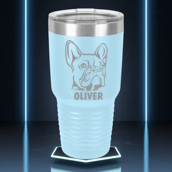 French Bulldog Tumbler Engraved Gift Custom Memorial Dog Gift Engraved Personalized Dog Mom Gift Dog Dad Gift Frenchie 30 oz Tumbler for Her - Image 3