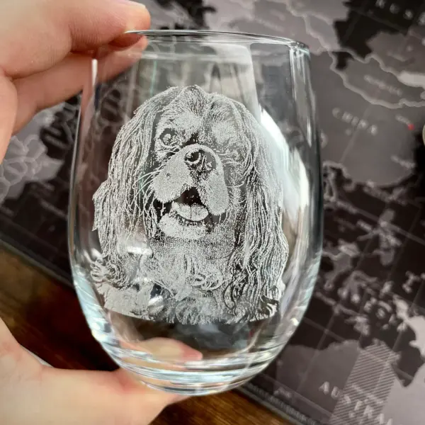Custom Pet Engraved Glass PERSONALIZED Gift Dog Picture Etched Cat Photo Gift for Her Gift for Him Pet Memorial Dog Dad Custom Glass - Image 2