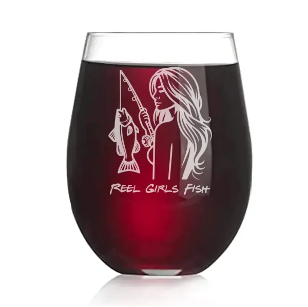 Personalized Fishing Engraved Glass for Her Custom Beer Pint, Wine, or Whiskey Glass Unique Gift for fisherman Perfect gift for Angler Girl - Image 3