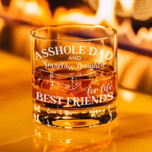 Custom Engraved Dad and Daughter Glass | Personalized Whiskey or Wine Glass | Perfect Father’s Day, Christmas, or Daughter Gift for Dad - Image 3
