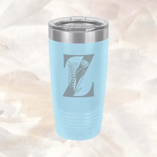 Personalized Floral Initial 20oz Tumbler With Custom Name| Unique Gift for Bridesmaids, Moms & Holidays Perfect Gift For Her Valentines Gift - Image 3