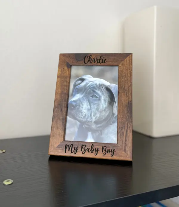 PERSONALIZED Dog Frame ENGRAVED Rustic Wood Custom Dog Picture Frame Photo 4x6 5x7 8x10 Pet Name Photo Frame Dog Memorial Gift Dog Dad - Image 4