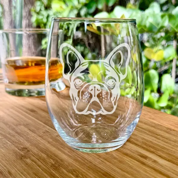 French Bulldog Engraved Glass Whiskey, Wine or Beer Glass Memorial Dog Gift Personalized Dog Mom Gift Dog Dad Gift Custom Pet Lover Glass - Image 4