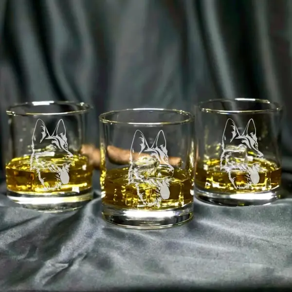 Personalized German Shepherd Dog Engraved Glass - Custom Whiskey, Wine, or Beer Glass - Etched Pet Memorial or Birthday Gift, Dog Lover Gift - Image 4