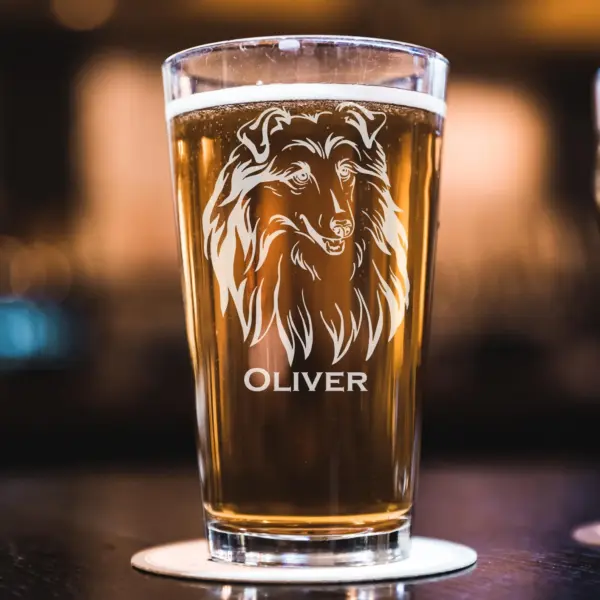 Custom Collie Dog Engraved Glass Personalized Whiskey, Wine, Beer Glass, Pet Lover Gift, New Pet Gift for Dog Mom Dog Dad, Dog Memorial Gift - Image 3