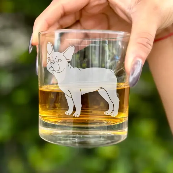 Custom Engraved French Bulldog Whiskey, Beer, or Wine Glass | Personalized Dog Memorial Gift | Pet Lover Keepsake | Dog Mom & Dad Gift - Image 4