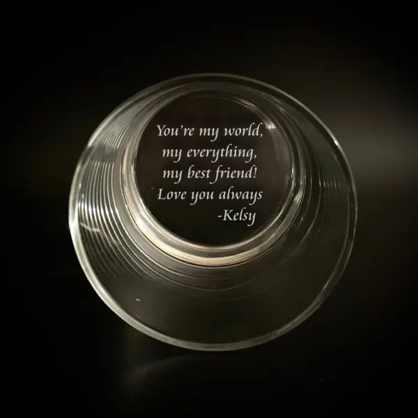 Custom Engraved Whiskey Glass | Personalized Gift for Him | Bottom or Side Engraving | Groomsmen, Dad, Wedding Rocks Glass | Unique Keepsake - Image 4