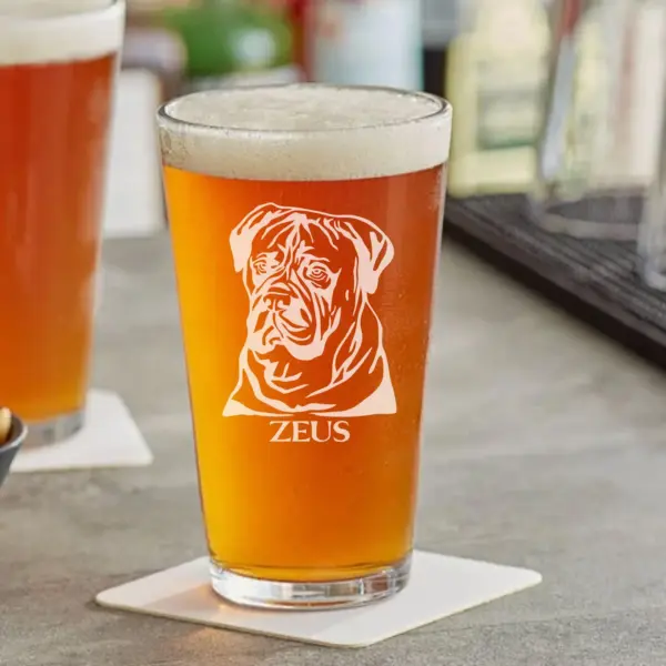 Personalized Bullmastiff Dog Glass - Engraved Whiskey, Wine, Beer Glass | Custom Dog Memorial Gift for Dog Mom & Dog Dad - Image 3