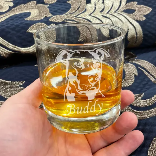 Custom Dog Engraved Whiskey Glass - Personalized Dog Rocks Glass - Dog Mom Gift, Dog Dad Gift, Dog Memorial Gift, Pet Lover Gift - Image 4
