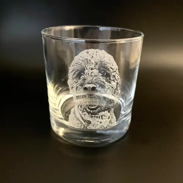 Custom Pet Engraved Glass PERSONALIZED Gift Dog Picture Etched Cat Photo Gift for Her Gift for Him Pet Memorial Dog Dad Custom Glass - Image 3