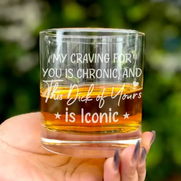 Sexy Personalized Engraved Whiskey Glass – Custom Funny & Naughty Gift for Him, Husband, Boyfriend – Side or Bottom Engraving - Image 4