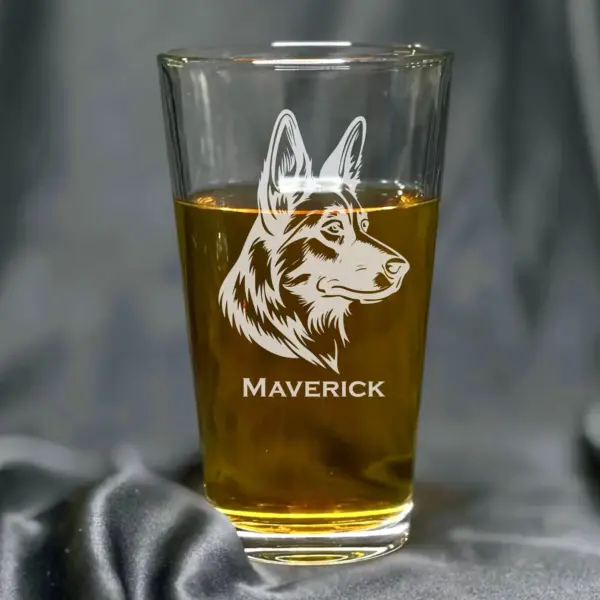 Personalized Engraved German Shepherd Whiskey Glass, Wine, Beer Glass Custom Dog Memorial Gift for Dog Mom,German Shepherd Dog Dad,Pet Lover - Image 3